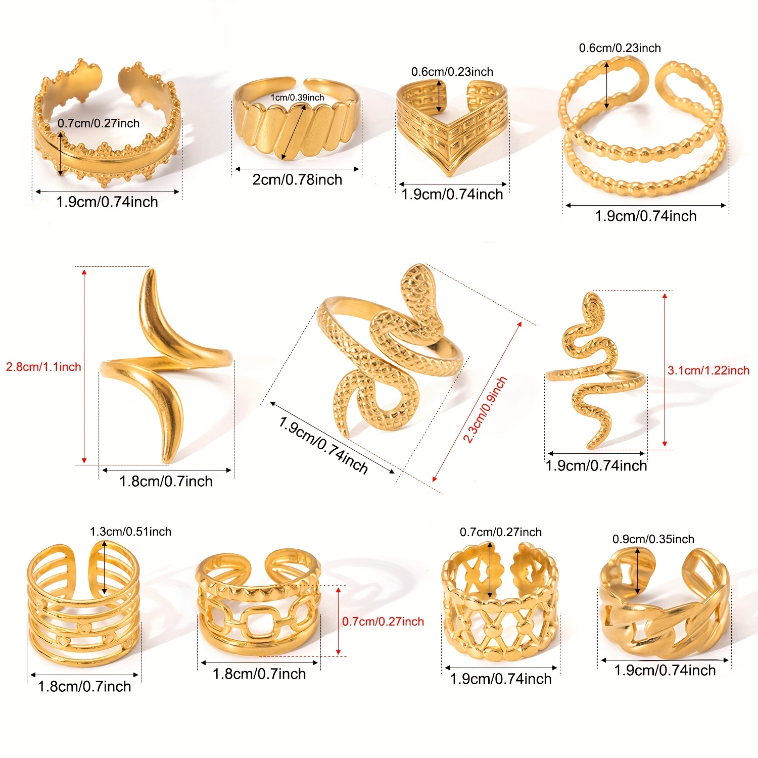 Titanium Steel Geometric Twist Ring for Women